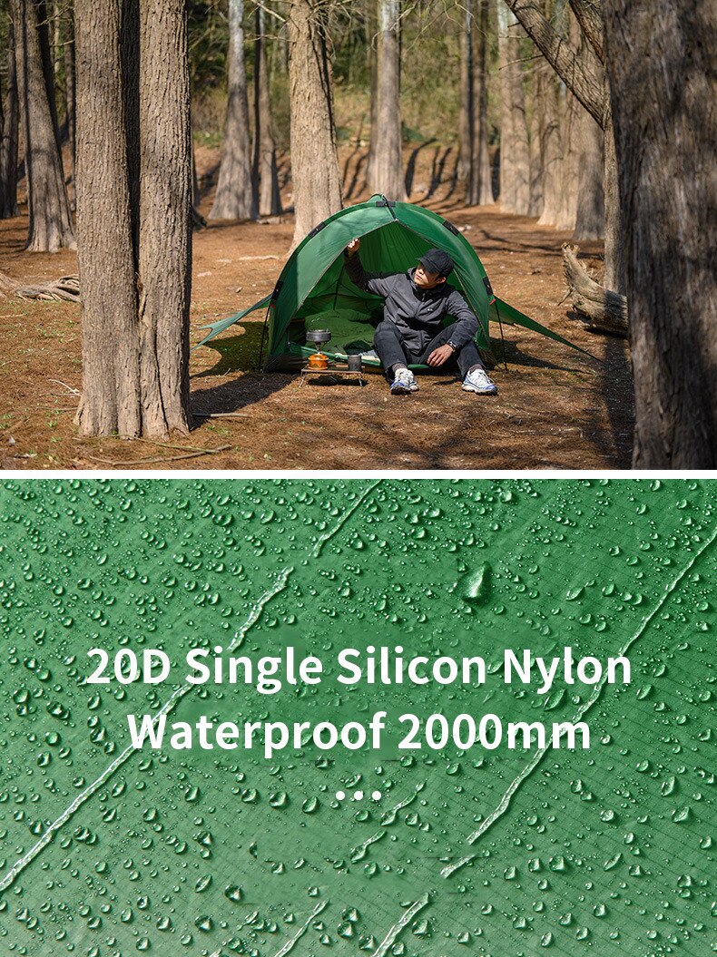 Cheap Goat Tents New  FLYING FISH Ultralight Camping Tent Outdoor 20D Silicone Nylon 2 Persons Backpacking Hiking Tent With Free Mat   